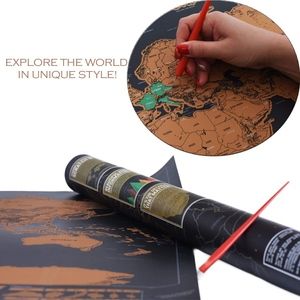 Deluxe world scratch off map gift set